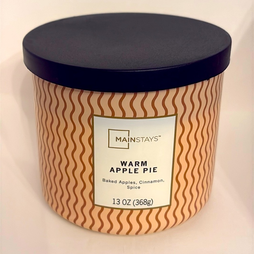 MAINSTAYS Warm Apple Pie/Baked Apples, Cinnamon,Spice Scented 3‎ Wick Candle